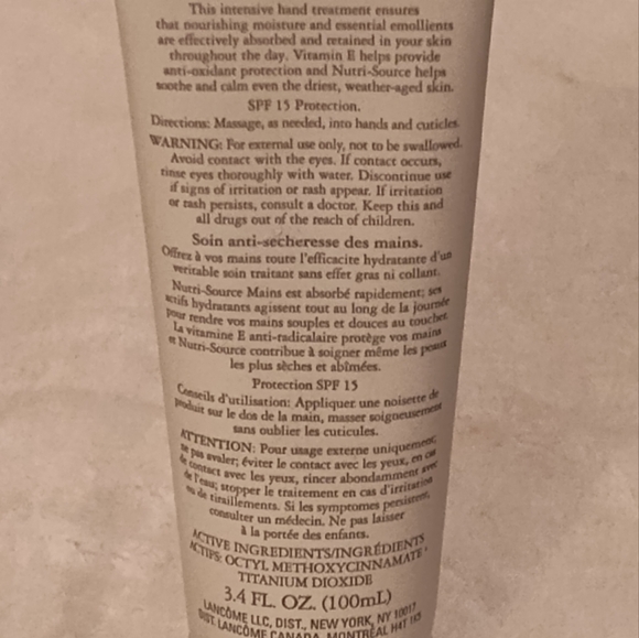 NEW! Lancome Paris Hand Treatment 3.4oz - Picture 5 of 7